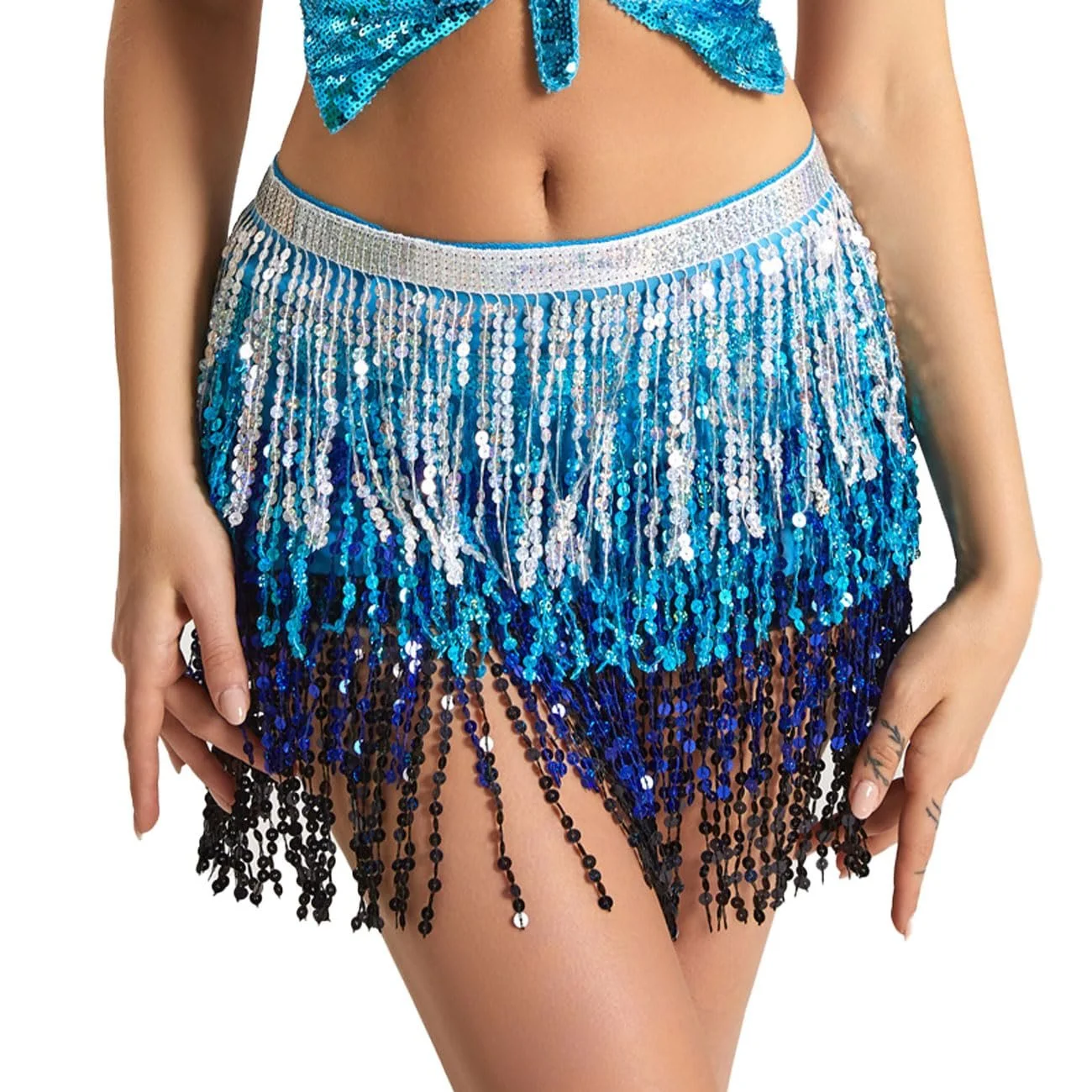 Блискуча спідниця EMOTTOS з блискітками та бахромою, фото №1