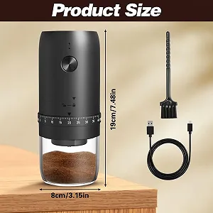 Електрична кавомолка RANJIMA Портативна з 40 налаштуваннями помелу, керамічним сердечником для подорожей, кемпінгу, офісу, еспресо synthetic.ua - Фото 1