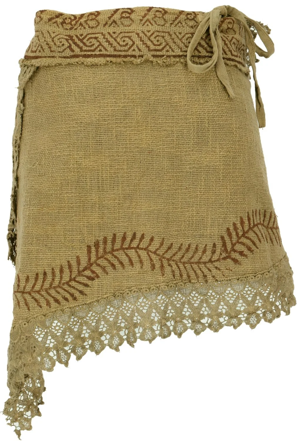 Спідниця-обгортка GURU SHOP Літня Natural Goa, з принтом, мереживом, фото №2