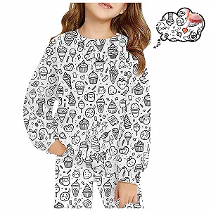 Дитяча піжама для розфарбовування Комплект, Двокомпонентний одяг для сну synthetic.ua - Фото 1