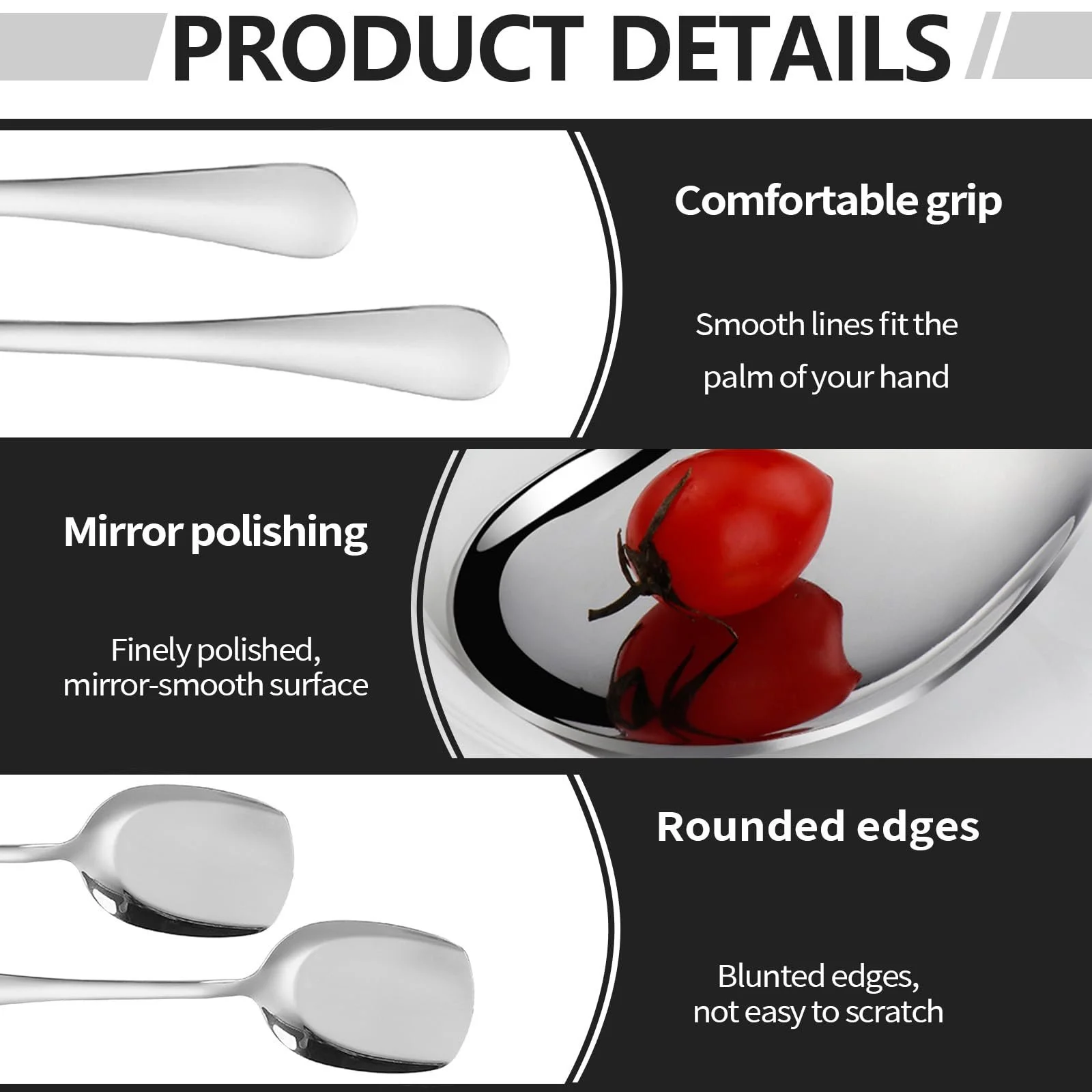 Ложка чайна з нержавіючої сталі (набір 4 шт.), фото №3