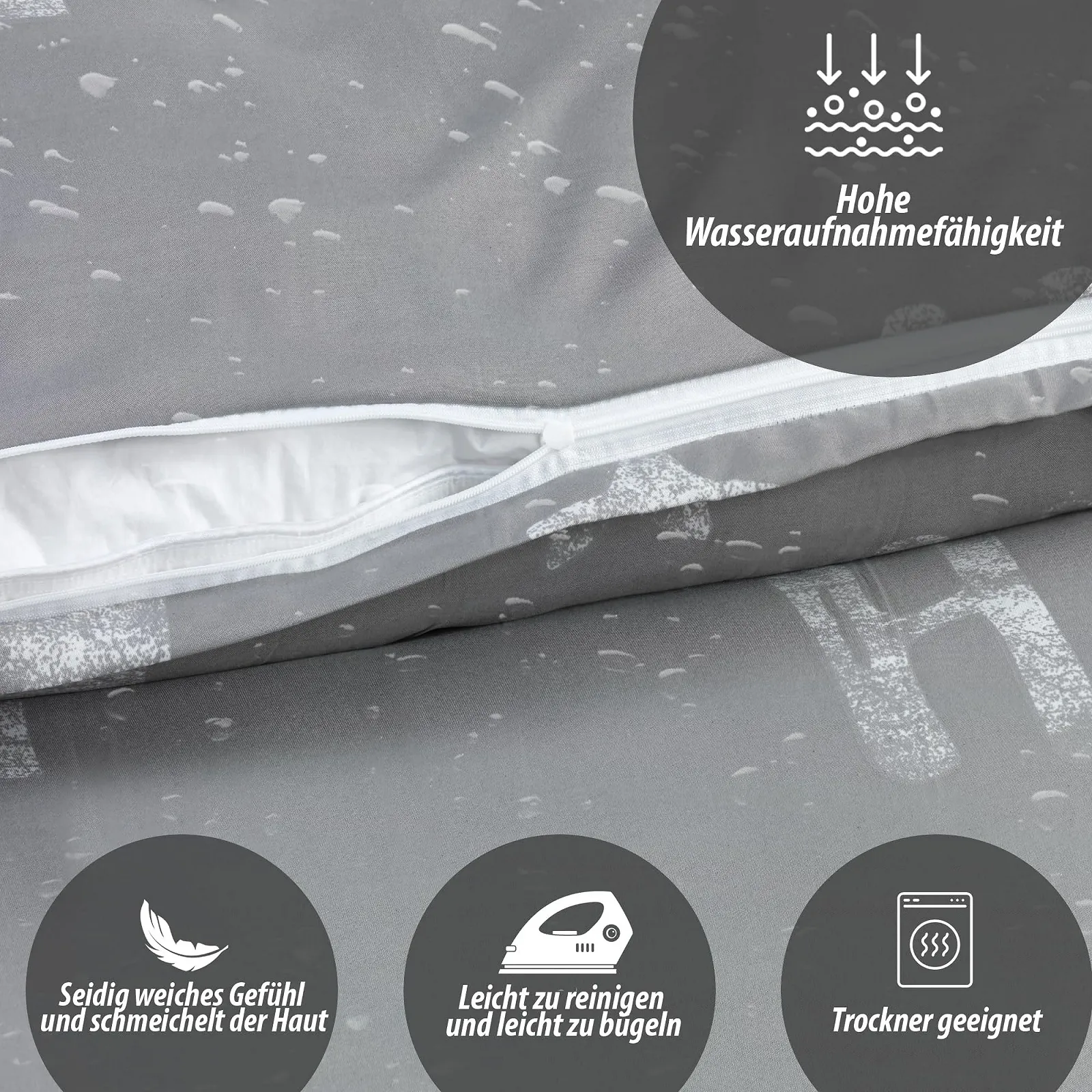 Комплект постільної білизни Kuscheli 135 x 200 см + 80 x 80 см Мікрофібра, фото №4