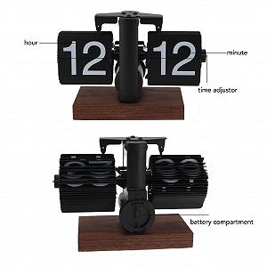 Настільний годинник Atyhao Вінтажний 24-годинний перекидний з регульованою батарейкою synthetic.ua - Фото 1