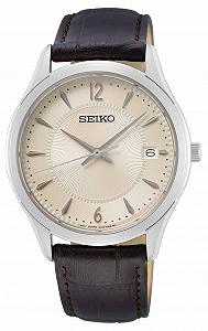 Часы Seiko Мужские Аналоговые Кварцевые SUR421P1 Кожаный ремешок Серебристые - Фото 1