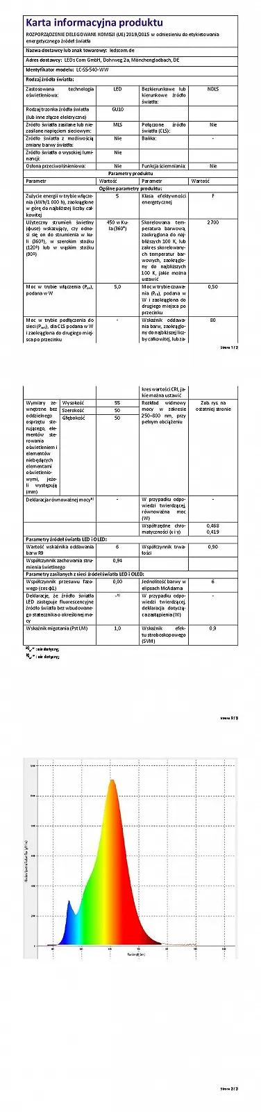 Настільна лампа ledscom.de Waika USB-A USB-C GU10 LED 5 Вт 450 лм Білий, фото №10