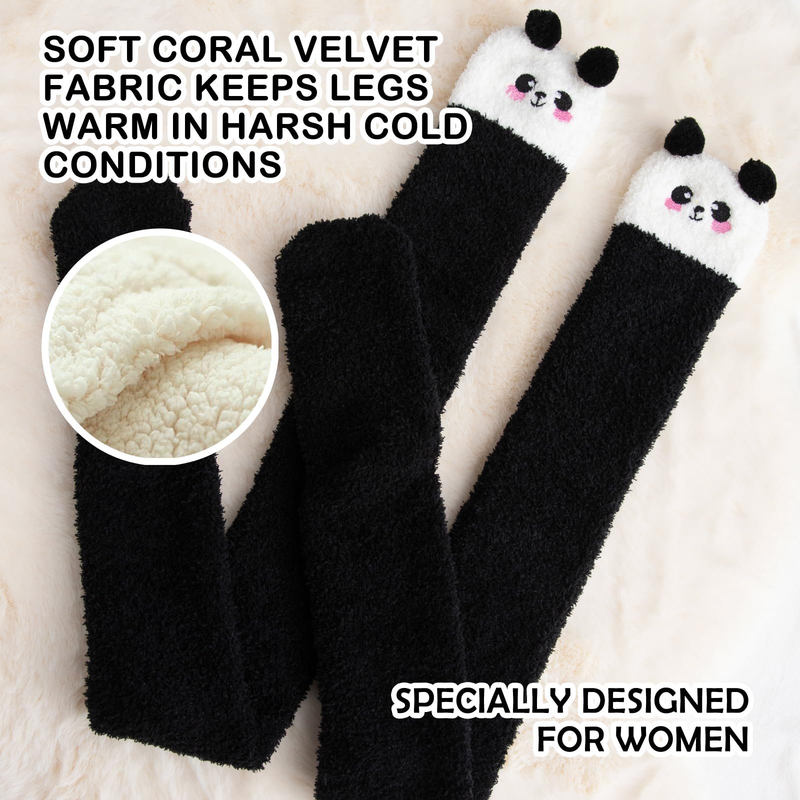 Пара женских длинных носков Panda One Size, фото №4