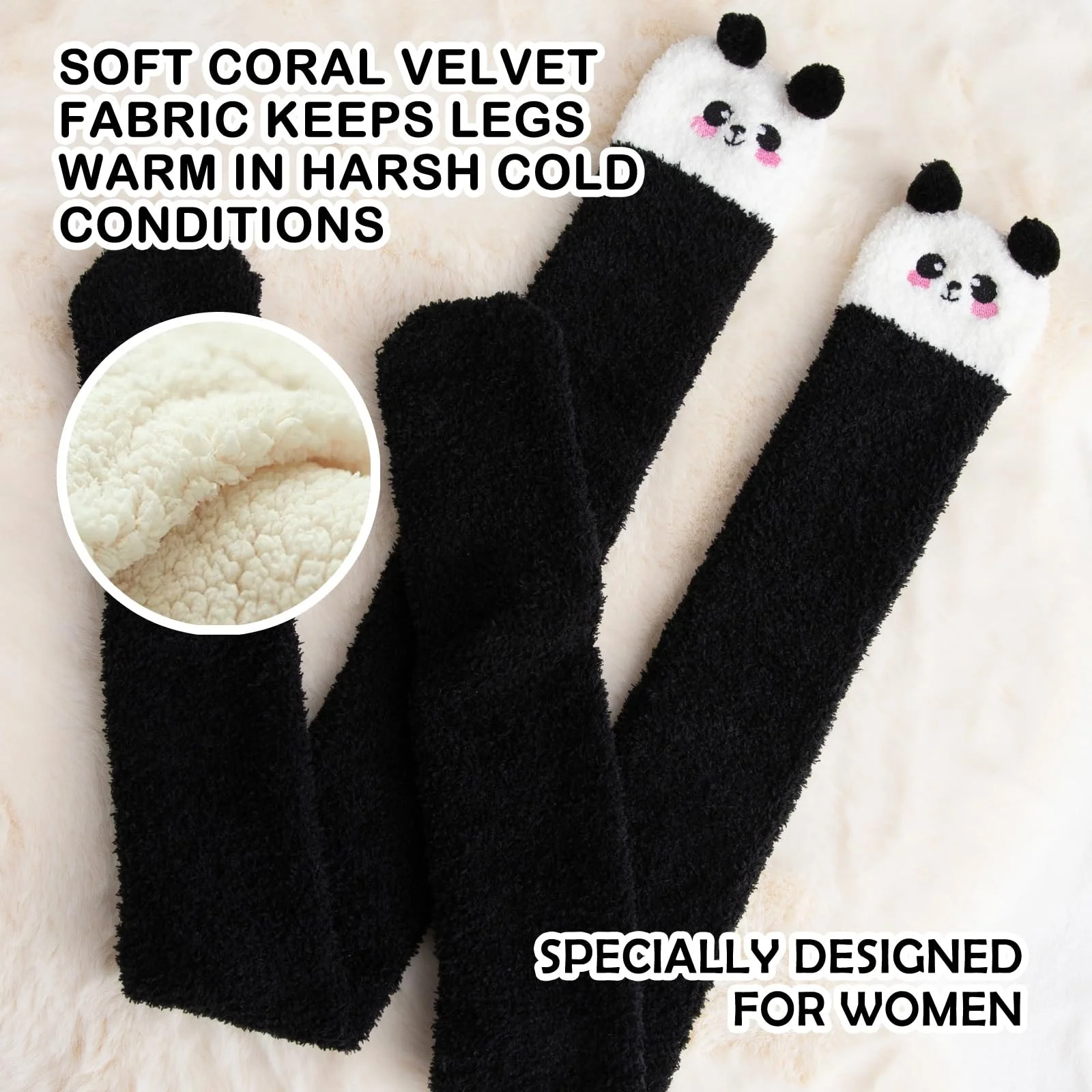 Пара жіночих довгих шкарпеток Panda One Size, фото №4