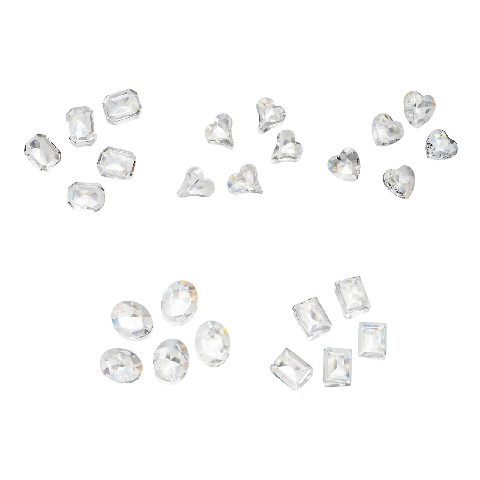 Стрази для нігтів Прикраса для нігтів Серце Кристал Прямокутні 10 штук, фото №4