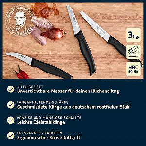 Набор ножей HENCKELS by ZWILLING Elements Универсальный, для овощей и фруктов 3 шт. Черный synthetic.ua - Фото 1