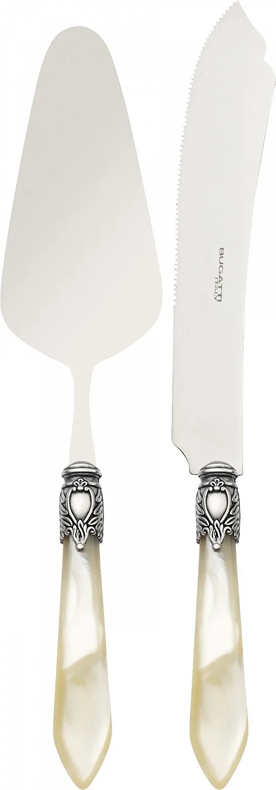 Набір для торта Bugatti Oxford 2 предмети 21 x 18 x 3 см Сталь/ABS Слонова кістка, фото №1 Набір для торта Bugatti Oxford 2 предмети 21 x 18 x 3 см Сталь/ABS Слонова кістка, фото №1