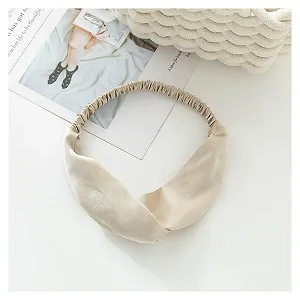 Повязка на голову эластичная Твист Богемная Однотонная Узел - Фото 1