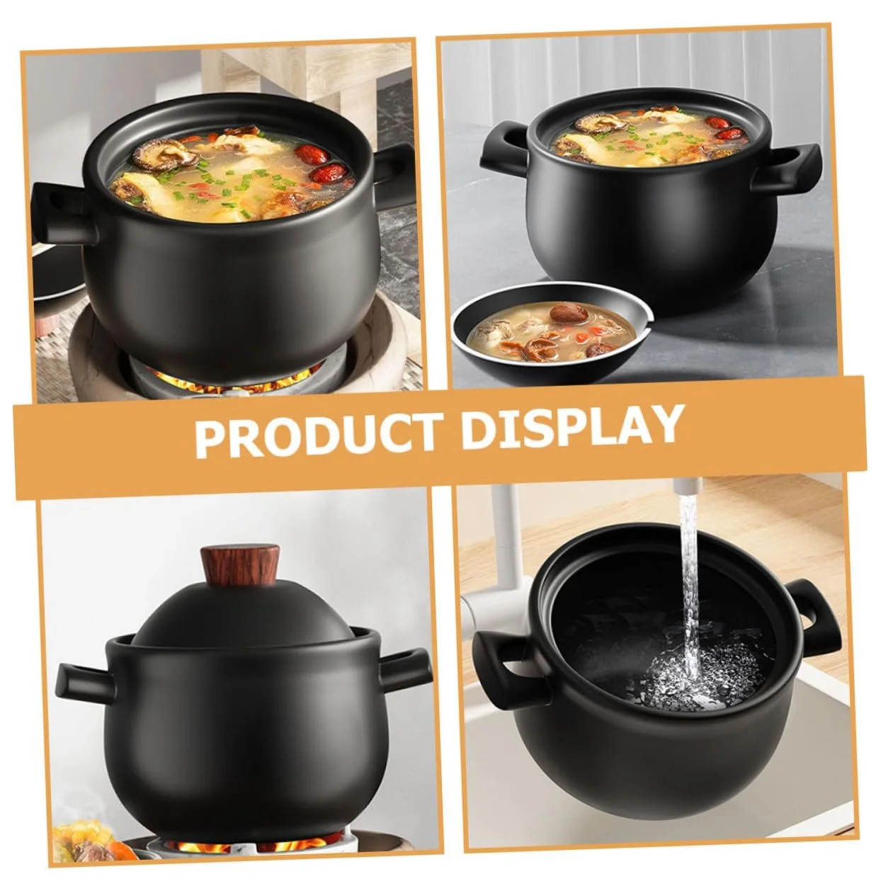 Кастрюля-керол керамическая термостойкая для газовых плит большая, фото №8