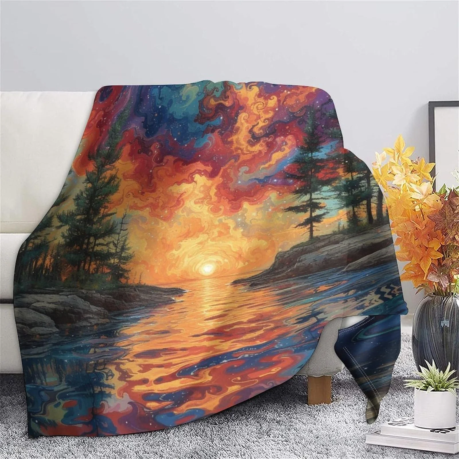 Покрывало VFKLZCNYR Пейзаж 3D-печать Цветочный 180 x 200, фото №6 Покрывало VFKLZCNYR Пейзаж 3D-печать Цветочный 180 x 200, фото №6