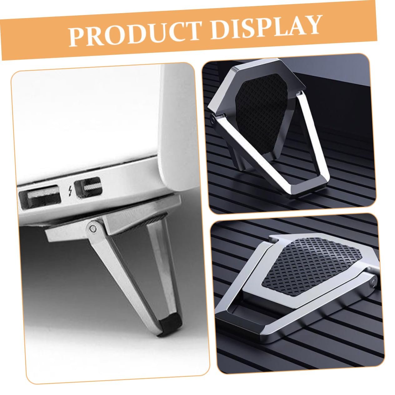 Підставка для ноутбука складана портативна ергономічна для кращої постави покращене охолодження відкрита конструкція, 4 шт, фото №9