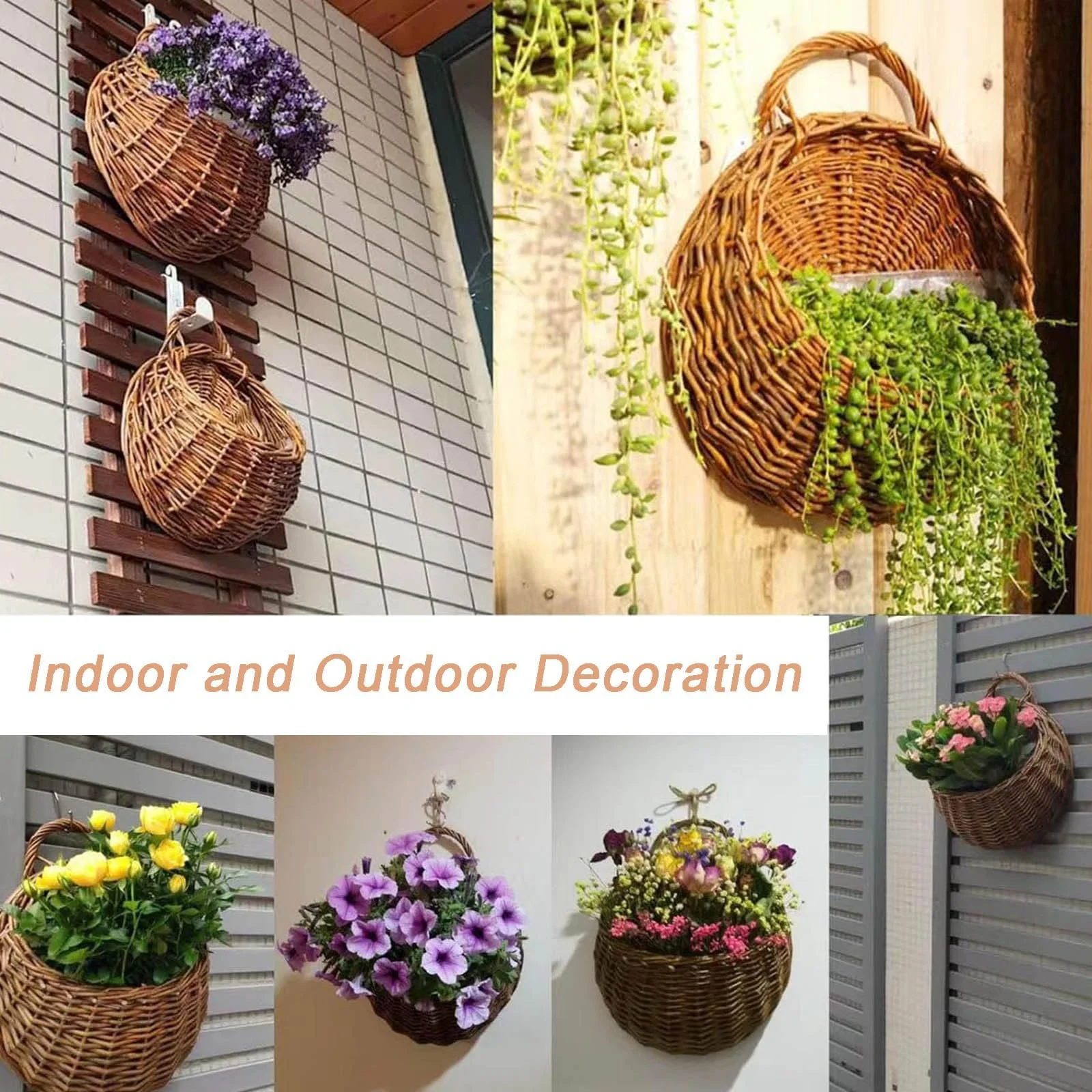 Плетене настінне кашпо з верби 31x25 см, фото №5 Плетене настінне кашпо з верби 31x25 см, фото №5