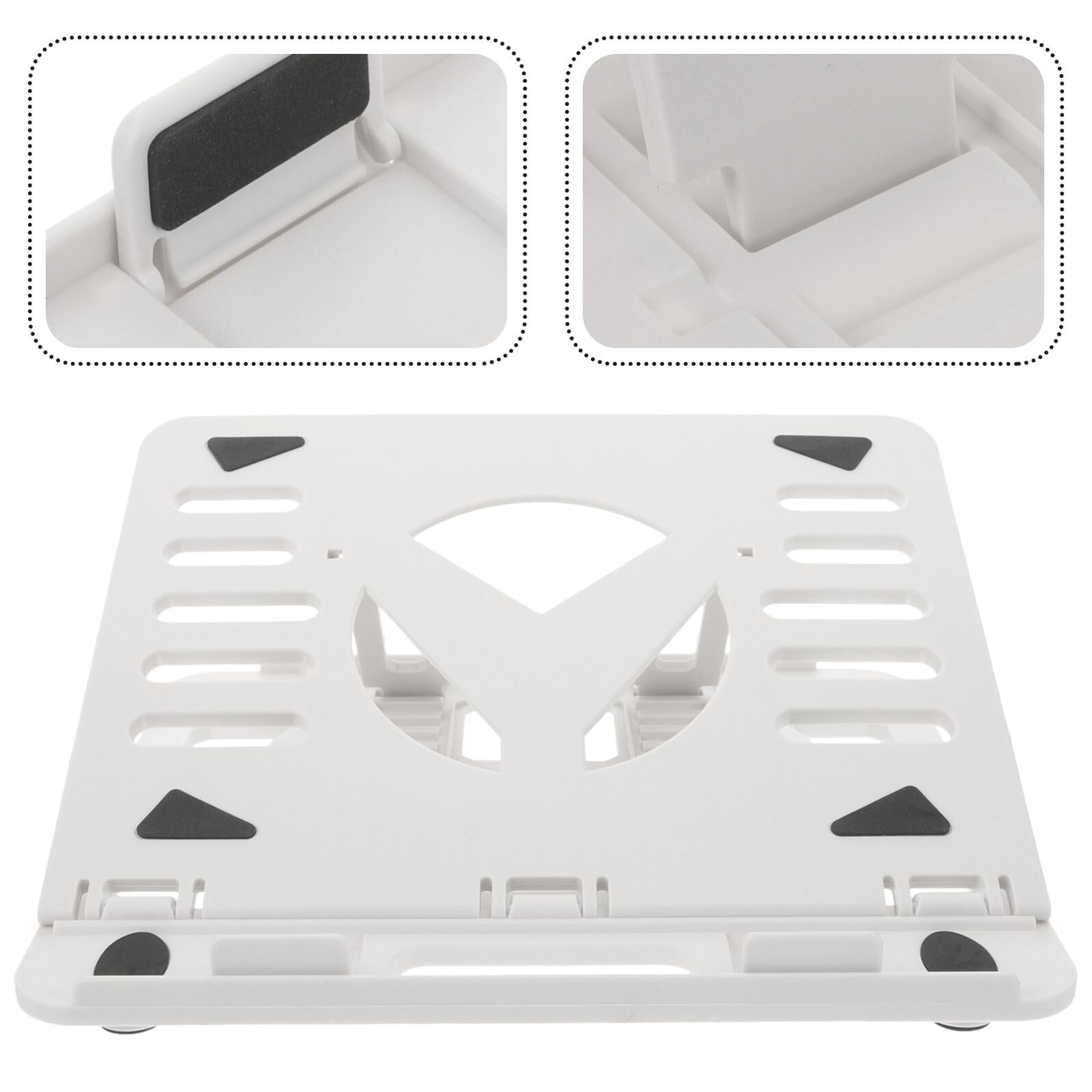 Регульована складна підставка для ноутбука з міцного пластику з розсіюванням тепла, багатофункціональний тримач для ноутбука, планшета та книги, ергономічна, підходить для дому та офісу, фото №5