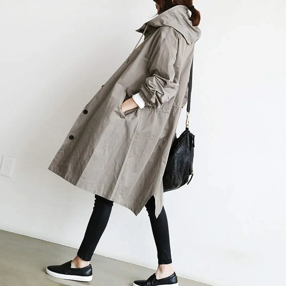 Тренч Shevog Повседневный Женский С капюшоном Длинный рукав, фото №7