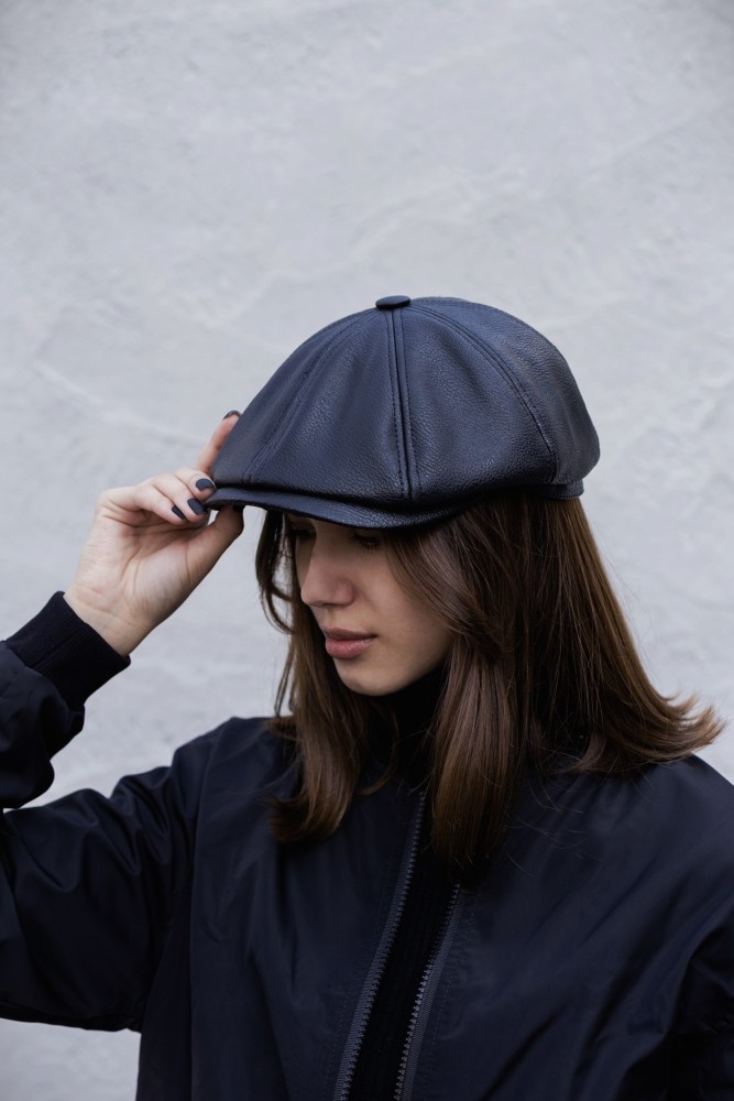 Шкіряна кепка восьмиклинка Without driver black, фото №5 Шкіряна кепка восьмиклинка Without driver black, фото №5