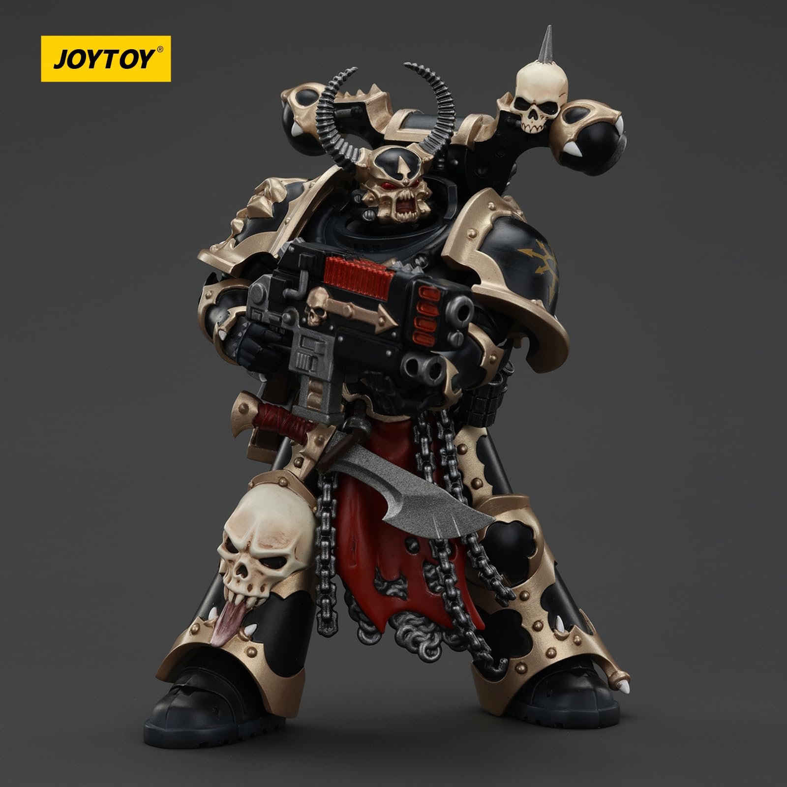 Фигурка JOYTOY Warhammer 40k Космические Десантники Хаоса Черный Легион Избранный с комби-мелтой и цепным мечом 1/18, фото №5