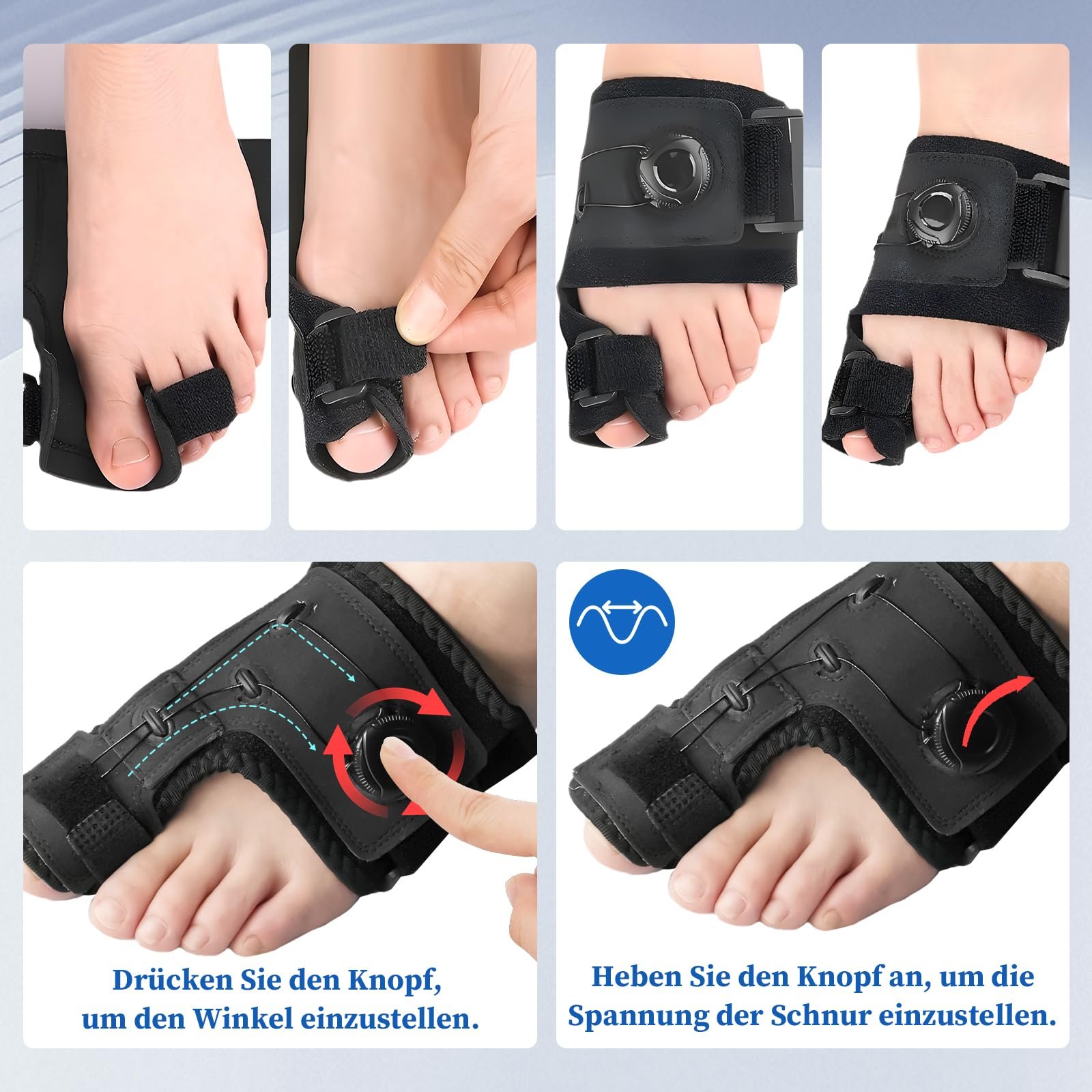 Разделитель для пальцев Hallux Valgus для левой ноги, регулируемая шина, фото №6