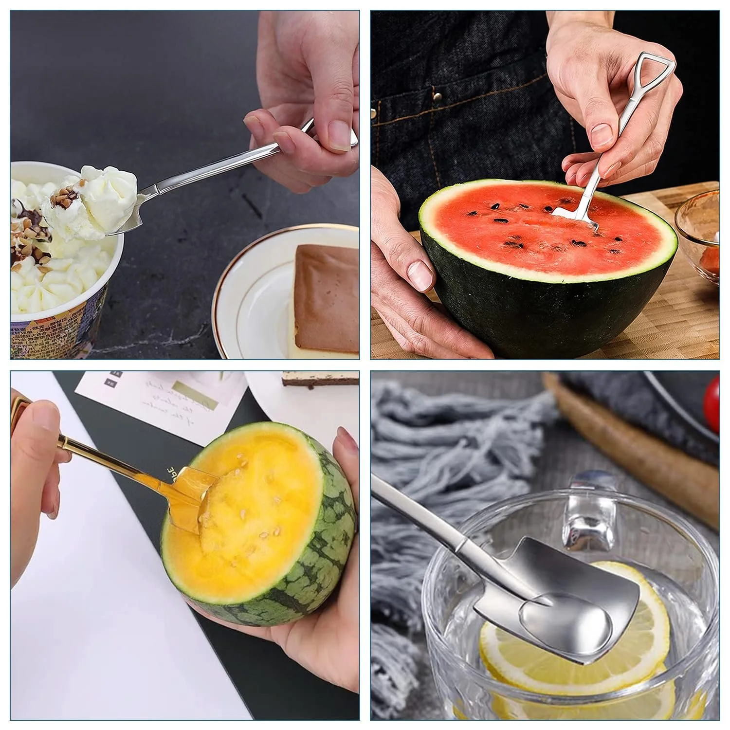 Ложка Шпатель з нержавіючої сталі 8 шт., креативна форма лопати, фото №4