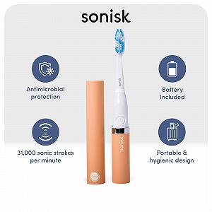 Электрическая Зубная Щетка Sonisk Pulse с 4 Сменными Насадками и Зубной Пастой Peachy Peach synthetic.ua - Фото 1