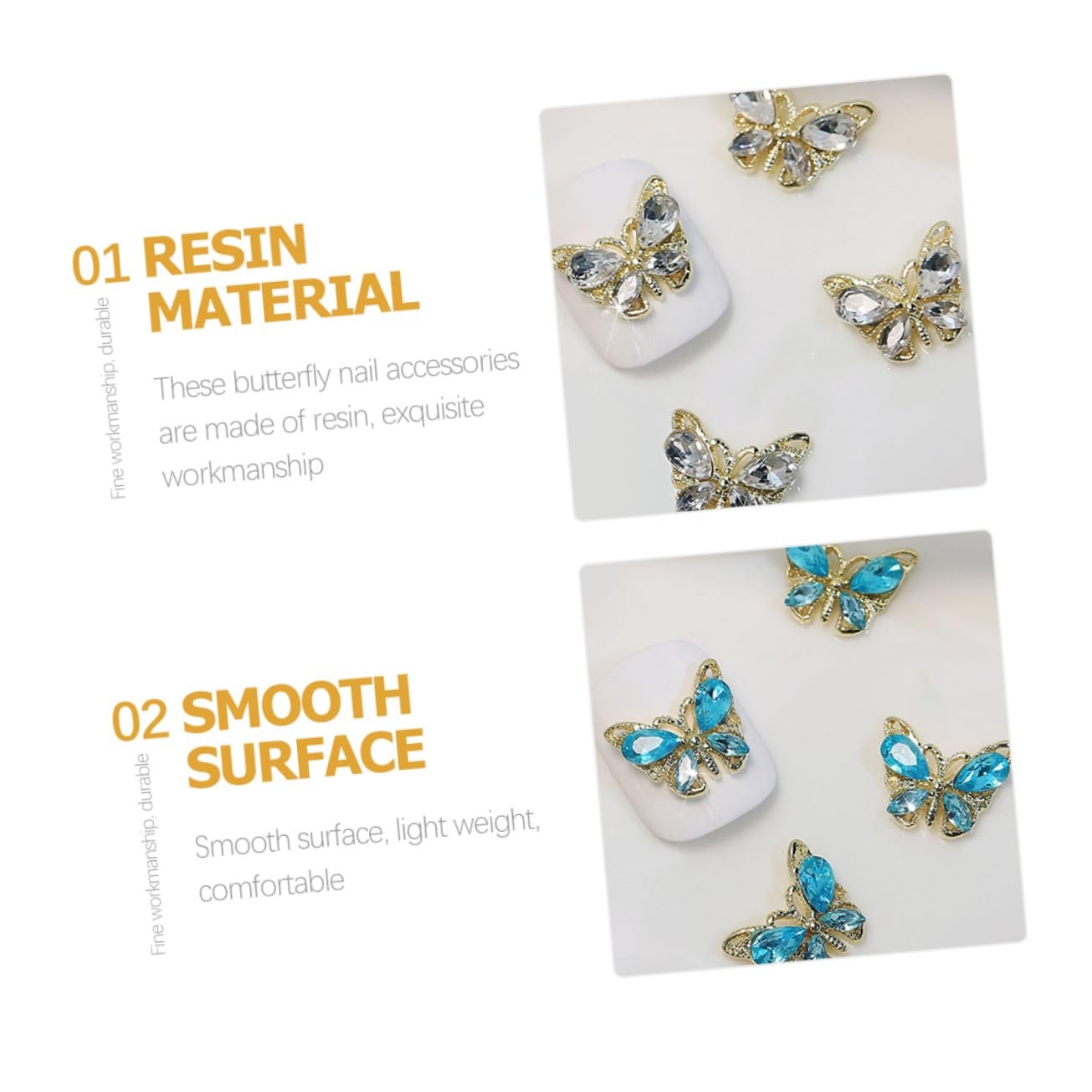 Блискуча метелик Підвіска для нігтів Аксесуари, фото №9