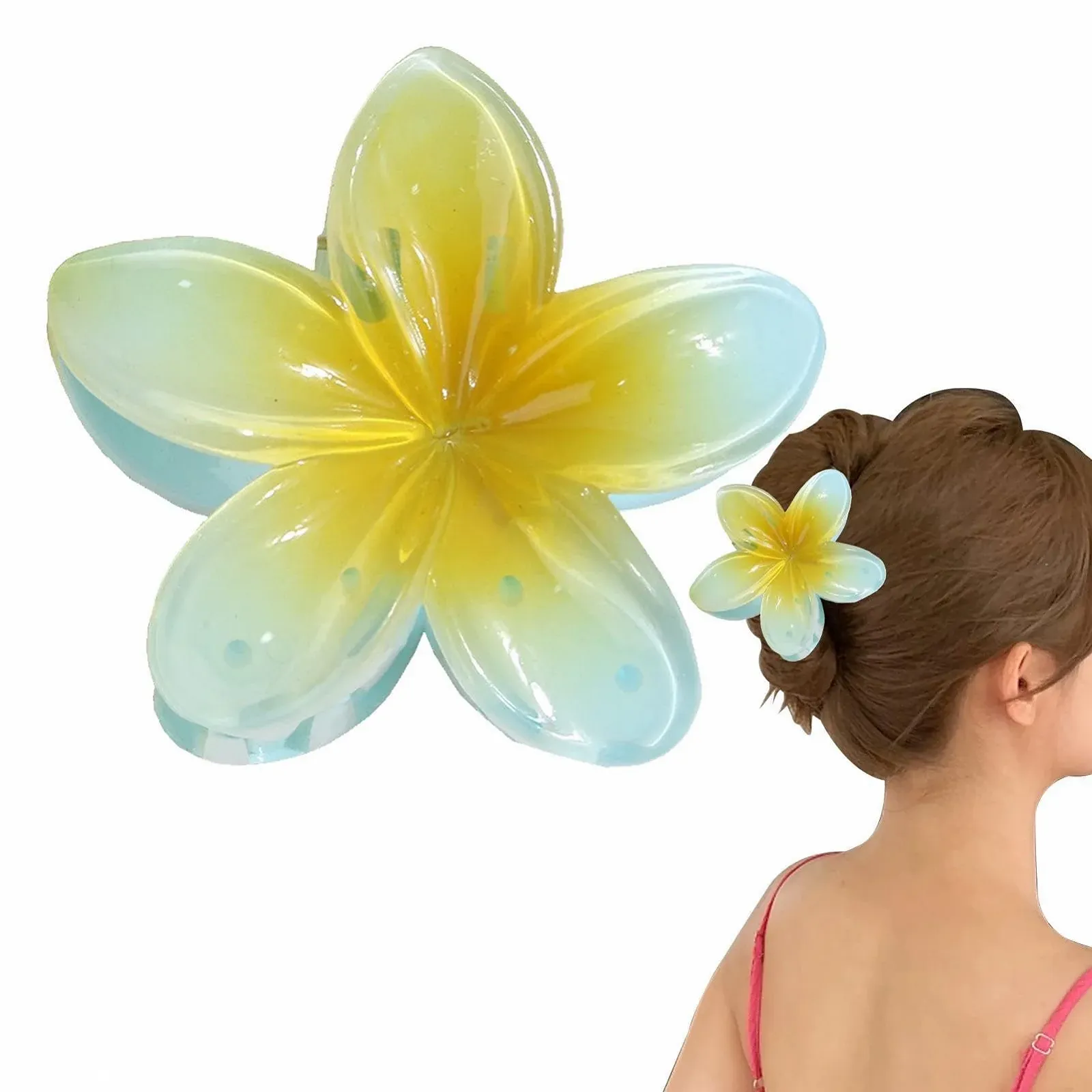 Заколка для волос Hawaiian Цветок Plumeria Тропический цветок Прочный захват Пляжный цветок Форма цветка Цвета для женщин с тонкими густыми волосами, фото №6 Заколка для волос Hawaiian Цветок Plumeria Тропический цветок Прочный захват Пляжный цветок Форма цветка Цвета для женщин с тонкими густыми волосами, фото №6