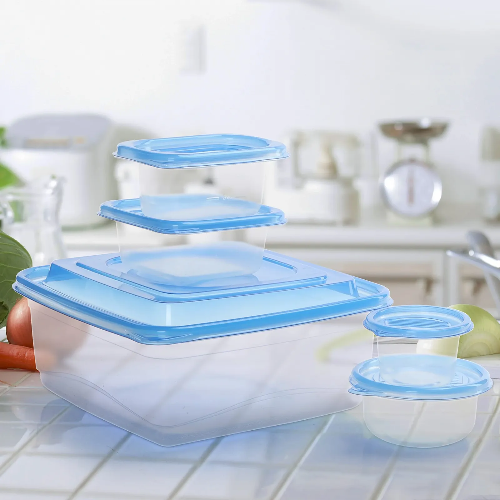 Набір контейнерів для зберігання продуктів 21 шт. з кришками Пластикові BPA-free Прозорі, фото №8 Набір контейнерів для зберігання продуктів 21 шт. з кришками Пластикові BPA-free Прозорі, фото №8