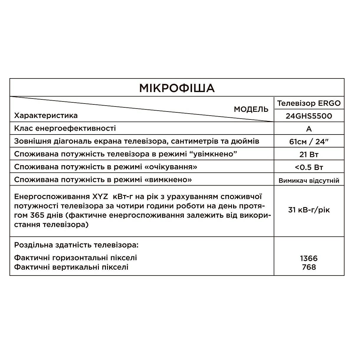 Телевізор ERGO 24GHS5500, фото №5 Телевізор ERGO 24GHS5500, фото №5