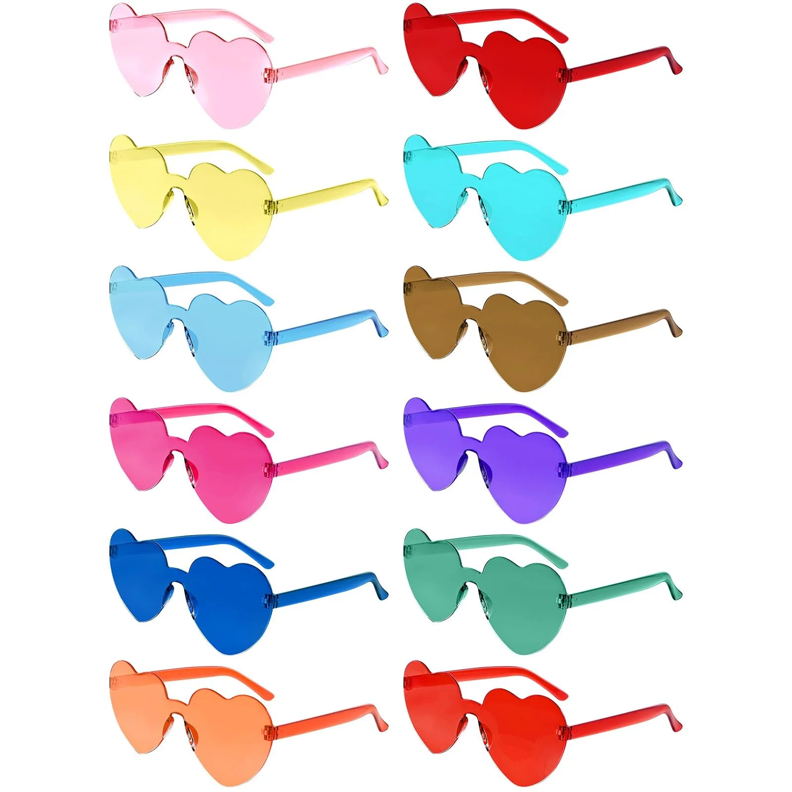 Сонцезахисні окуляри у формі серця Morcheiong, різнокольорові без оправи, фото №1