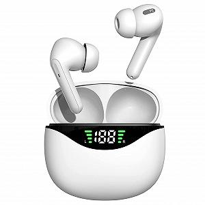Наушники DFLIVE Беспроводные Спортивные Вставные с Микрофоном Bluetooth IPX7 Сенсорное Управление HiFi Стерео USB-C 35 часов Белого цвета - Фото 1