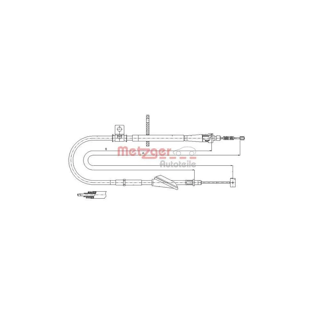 Трос стояночного гальма METZGER 11.5741 для OPEL SUZUKI GENERAL MOTORS, фото №1