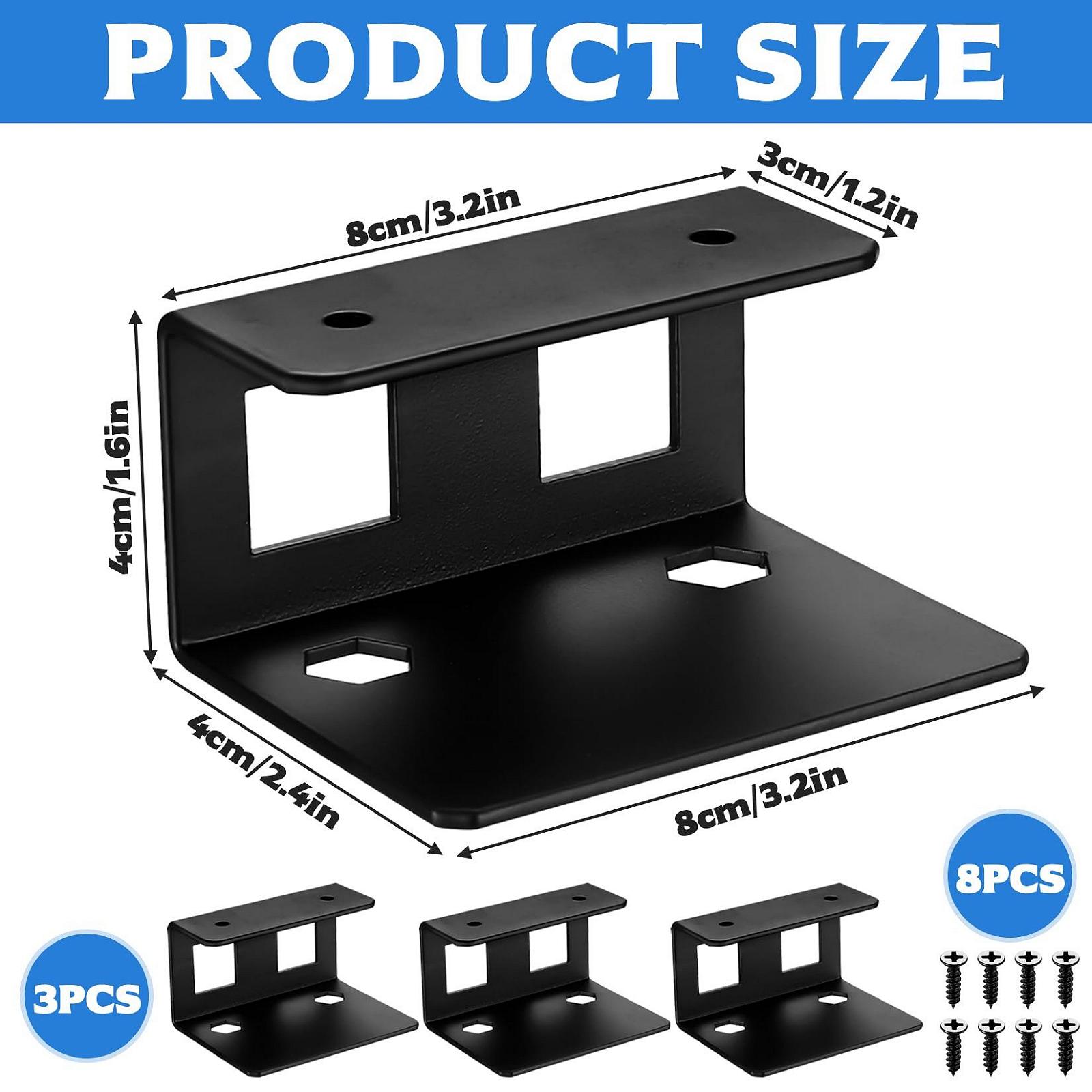 Держатель для ноутбука под стол (3 шт.) Noname до 35 мм, Черный, фото №2