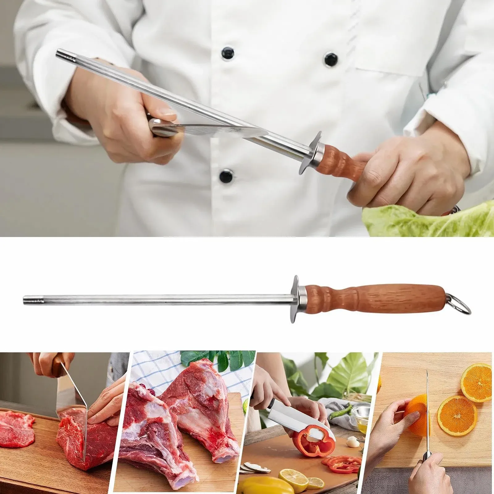 Мусат для ножів 12 дюймів Ручний Ергономічний, фото №6