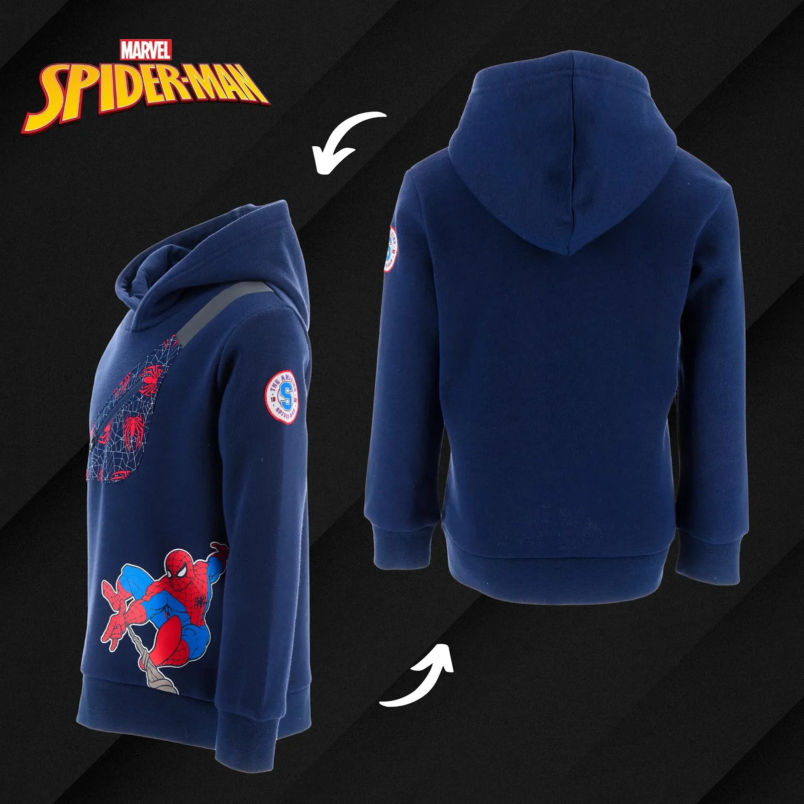 Худі Marvel Людина-павук для хлопчиків, М'яка текстильна толстовка з капюшоном, фото №9