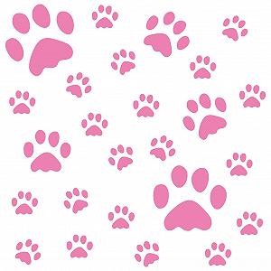 Наклейка для стін kleb-Drauf 25 Paws Matt Pink - Фото 1