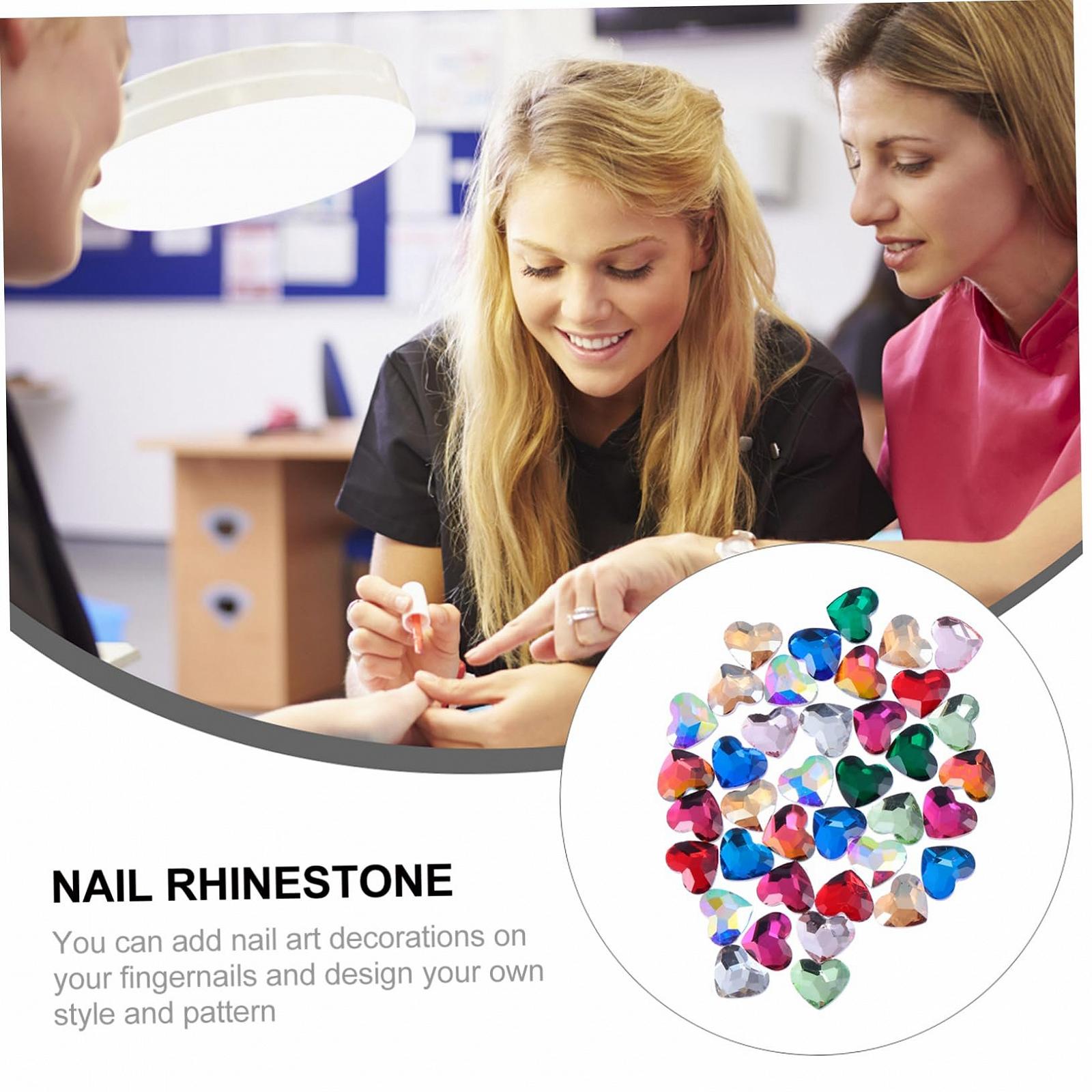 Прикраса для нігтів Серце Бренд FRCOLOR 100 шт. кристали 3D Шарм, фото №3