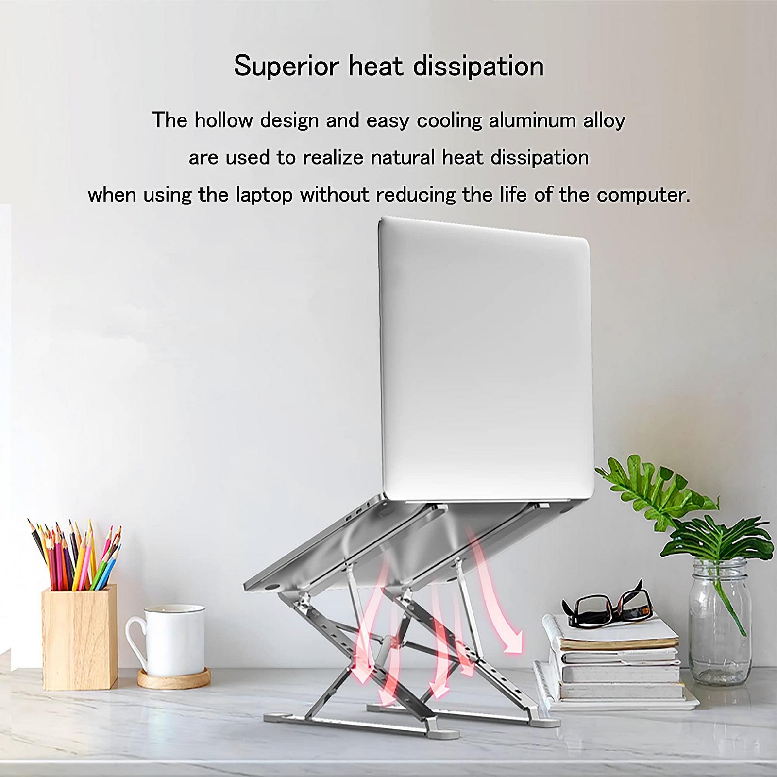 Підставка для ноутбука Dogfish, 9+7 рівнів, регульована по висоті, вентильована алюмінієва, 10-17,3-дюймових, фото №3 Підставка для ноутбука Dogfish, 9+7 рівнів, регульована по висоті, вентильована алюмінієва, 10-17,3-дюймових, фото №3