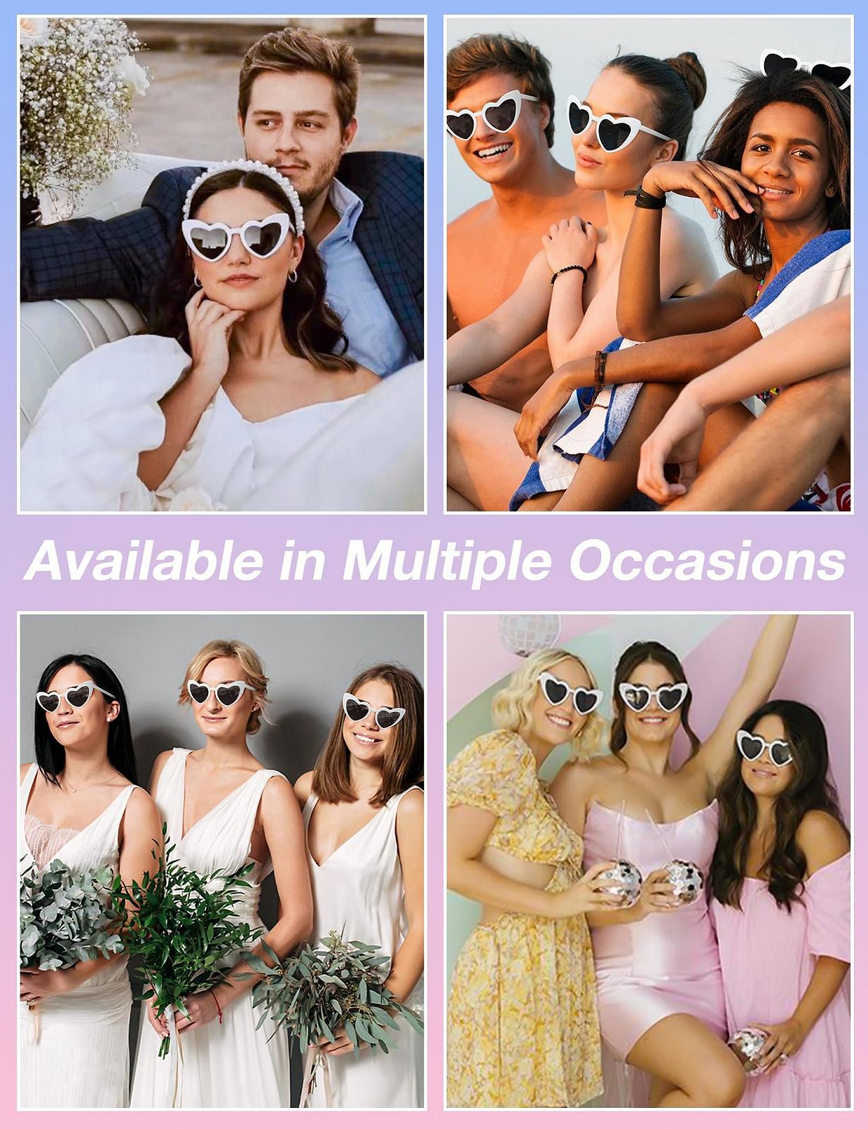 Солнцезащитные очки Сердце Kiiwah, 4 шт, Белый, фото №6