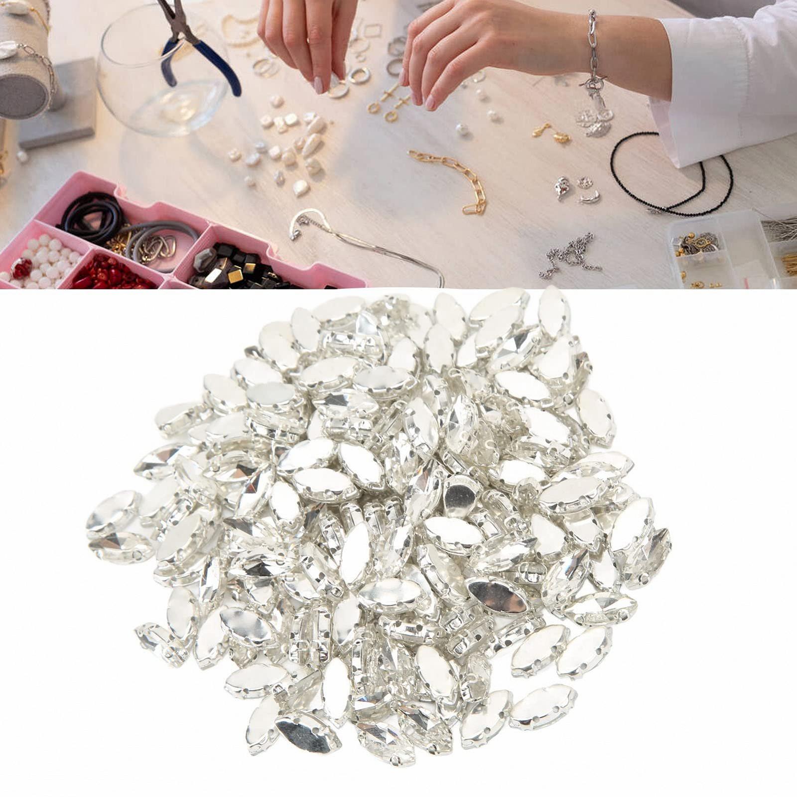 Стрази Кінське Око Tissting 7 x 15 мм, Срібні, 200 шт, фото №4