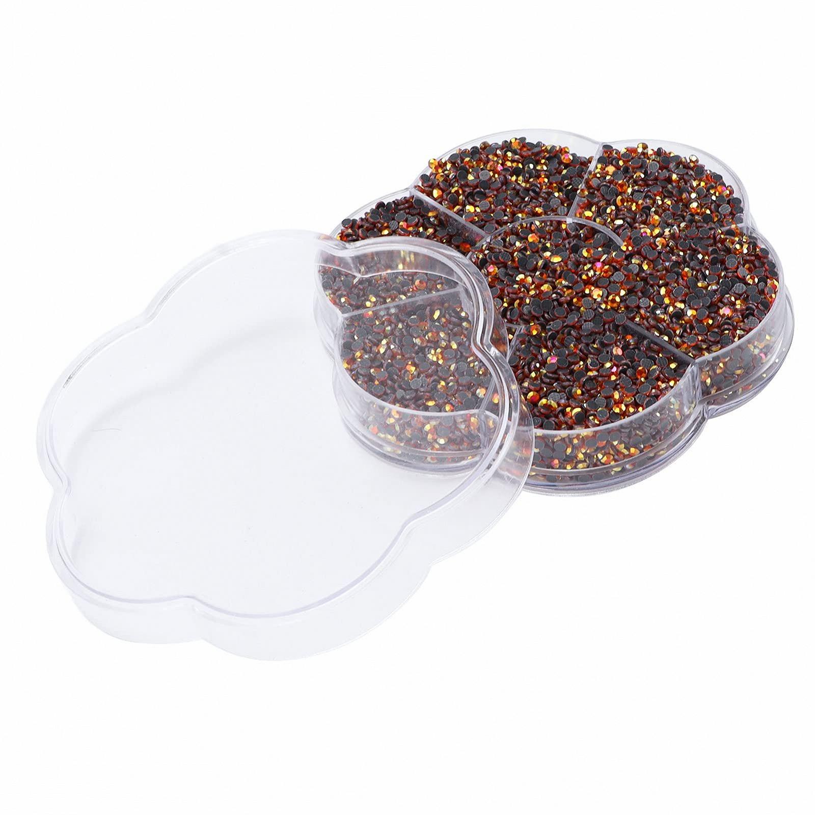 Стрази для нігтів Emoshayoga 14400 шт, плоскі, райдужні, круглі намистини, міцні, фото №1