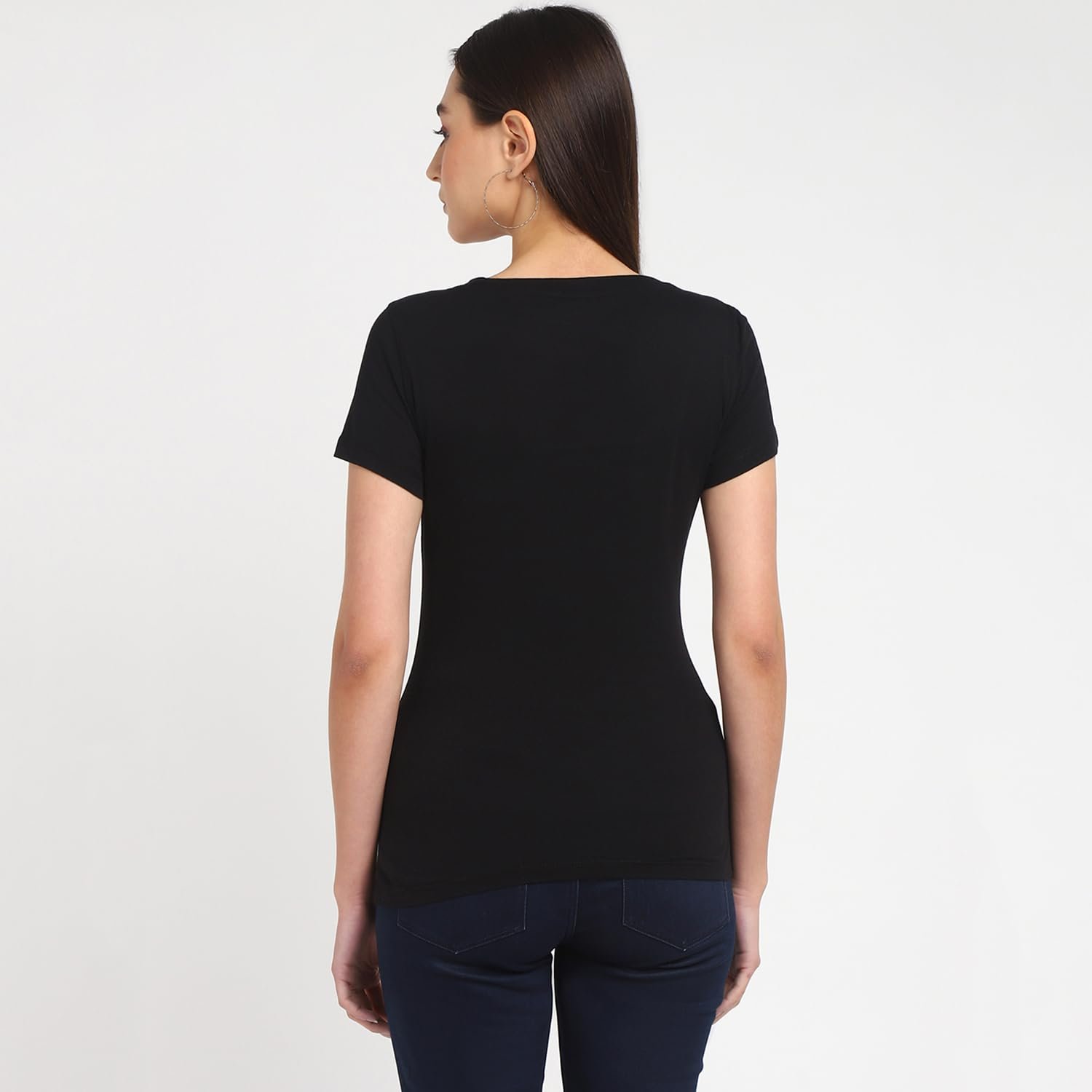 Жіноча футболка GUESS - Short Sleeve Crew Neck ADV Tee - Чорна - S, фото №2