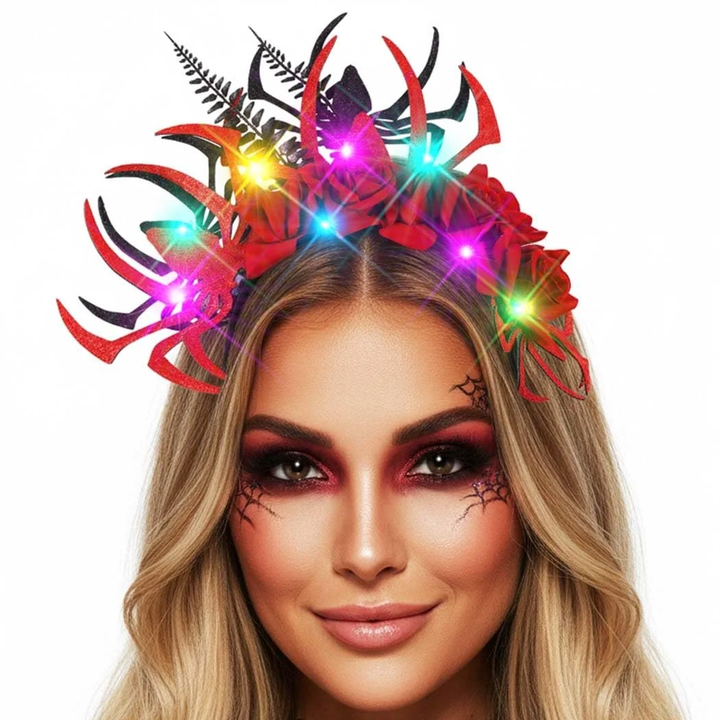 Хелловін Обруч Reaky Квіти Червоний, фото №6