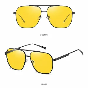 Солнцезащитные очки Поляризованные Металлическая оправа Многоугольник WDZAYXC для мужчин и женщин с защитой от УФ-излучения synthetic.ua - Фото 1