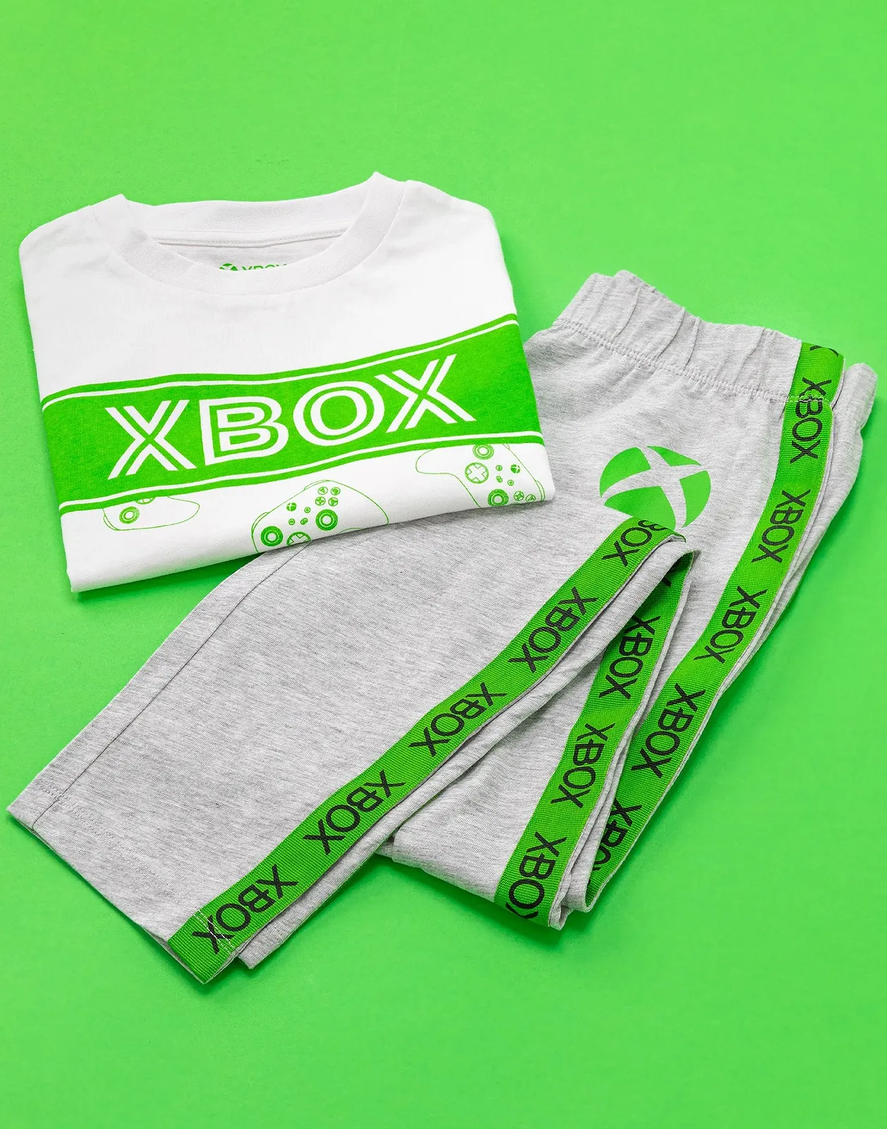 Пижама Xbox для девочек, детская, бело-серая, футболка с длинными рукавами и леггинсы, белая, фото №3 Пижама Xbox для девочек, детская, бело-серая, футболка с длинными рукавами и леггинсы, белая, фото №3