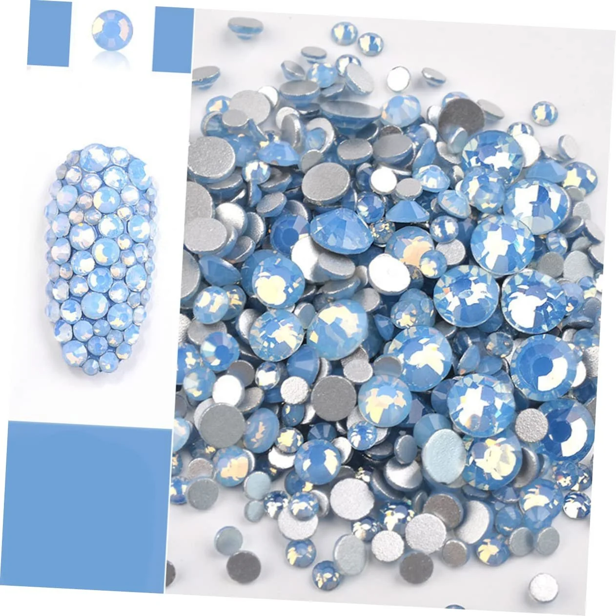 Стразы Стеклянные Ipetboom Набор 4 шт. для маникюра, фото №7