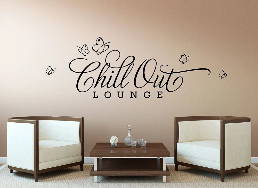 Наклейка на стіну Wandora Chill Out Lounge Метелики для вітальні та спальні 100 x 34 см G046 Світло-коричневий, фото №1