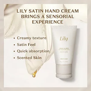 Крем для рук O Boticário Lily Парфюмированный Сатин Увлажняющий с длительным ароматом 50 г synthetic.ua - Фото 1