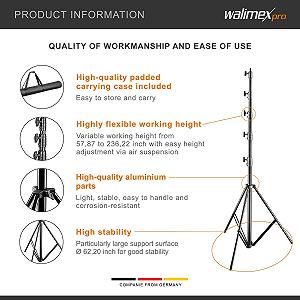 Штатив для освещения Walimex pro AIR Jumbo 600 Черный цена на synthetic.ua - Фото 1 Штатив для освещения Walimex pro AIR Jumbo 600 Черный synthetic.ua - Фото 1